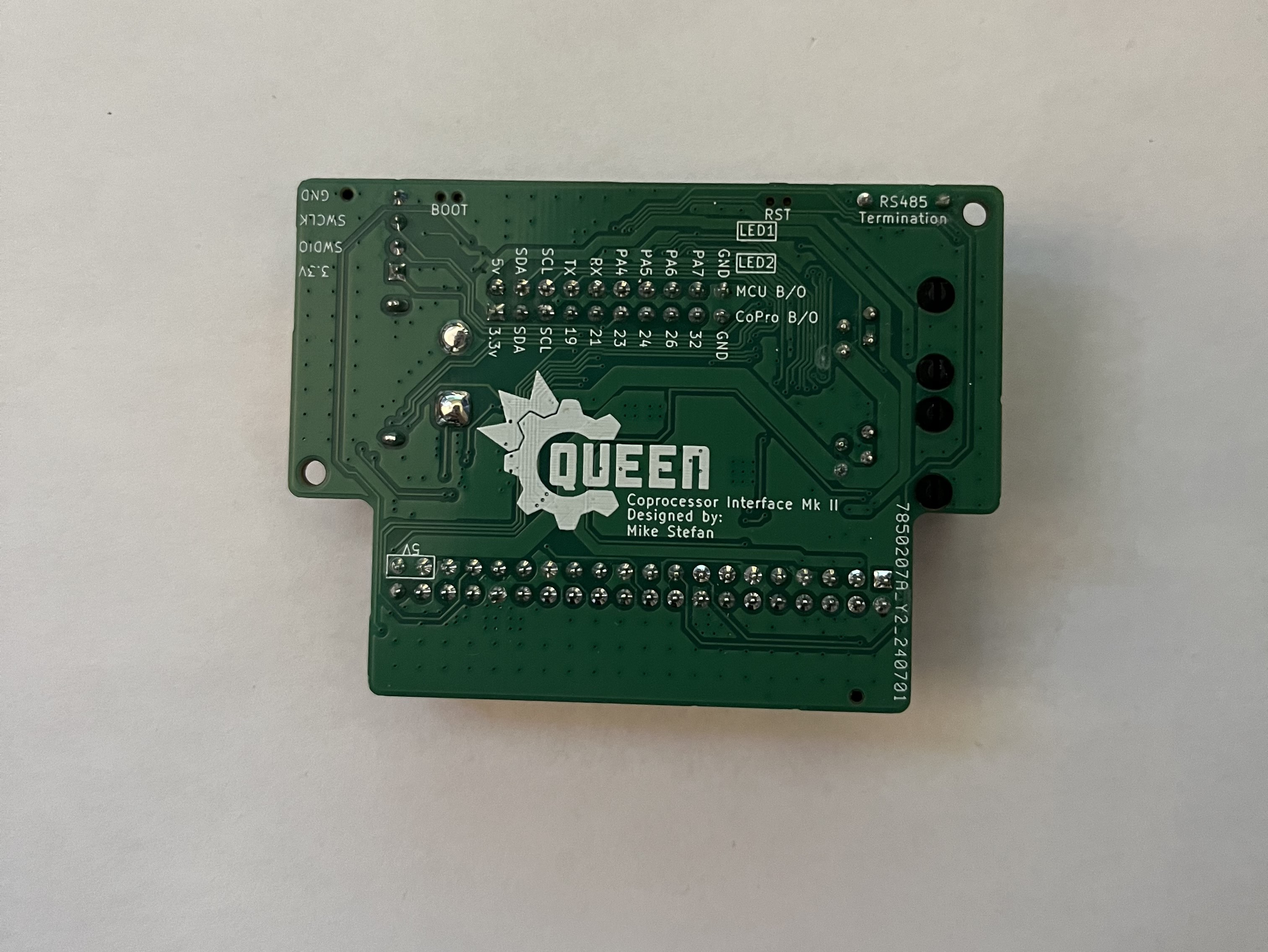 Back of board